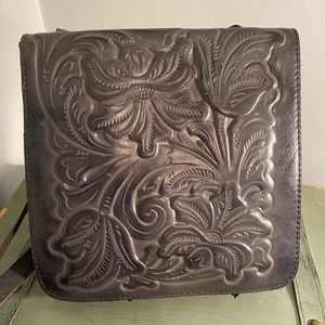 Patricia Nash Tooled Granada Crossbody (Smoke) like new